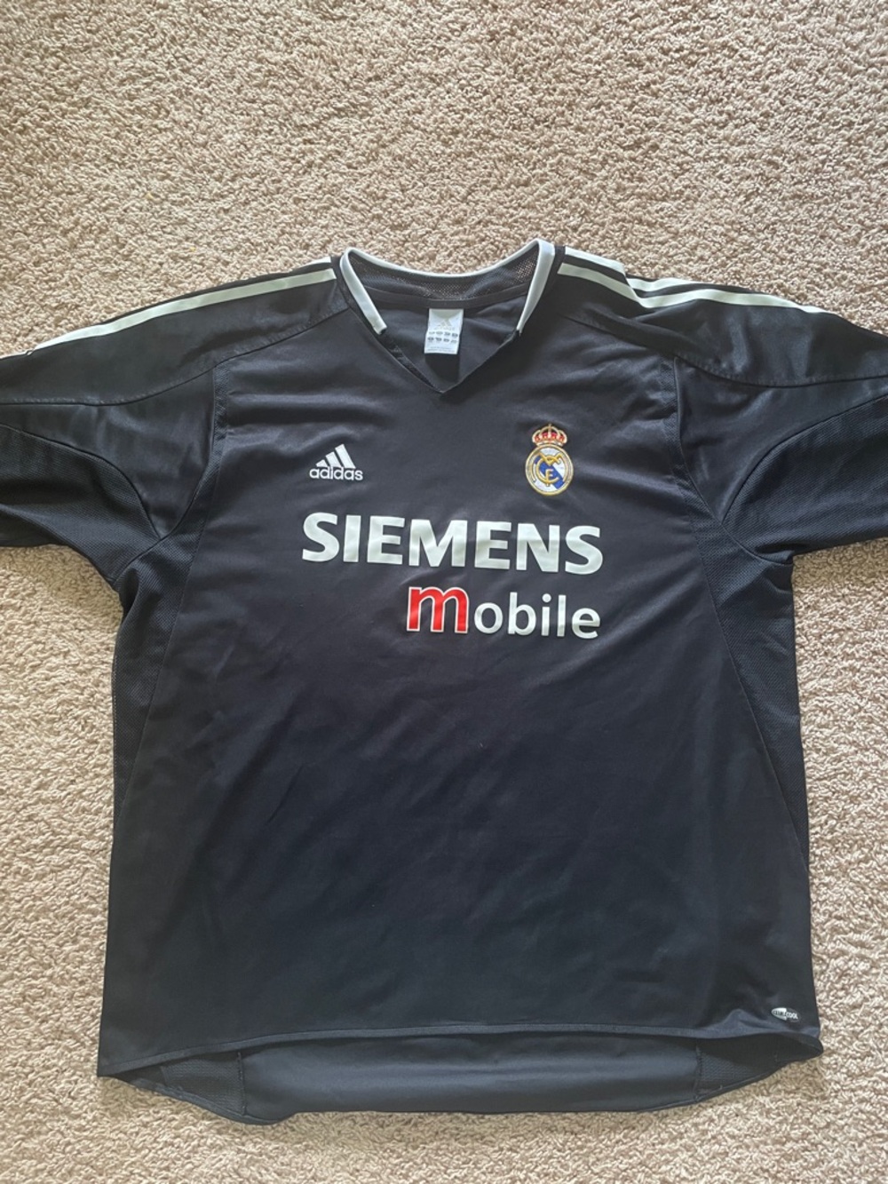 adidas Black Real Madrid Youth Soccer Jersey with White Accents